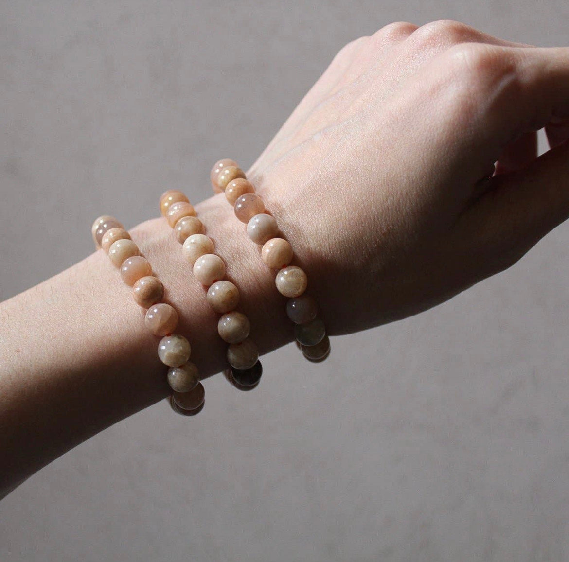 Peach Moonstone Bracelet 8mm - Crystal Bracelet