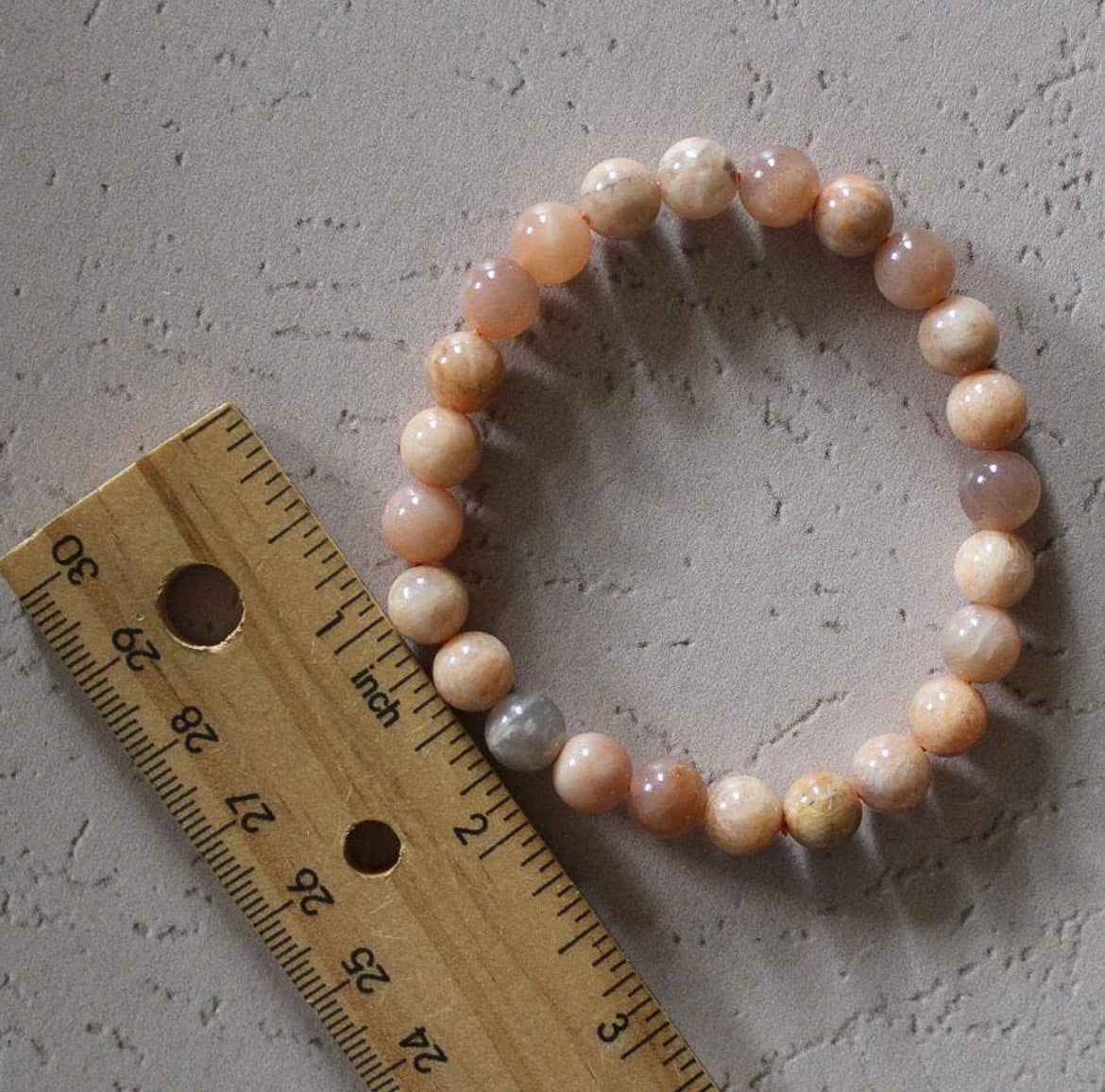 Peach Moonstone Bracelet 8mm - Crystal Bracelet